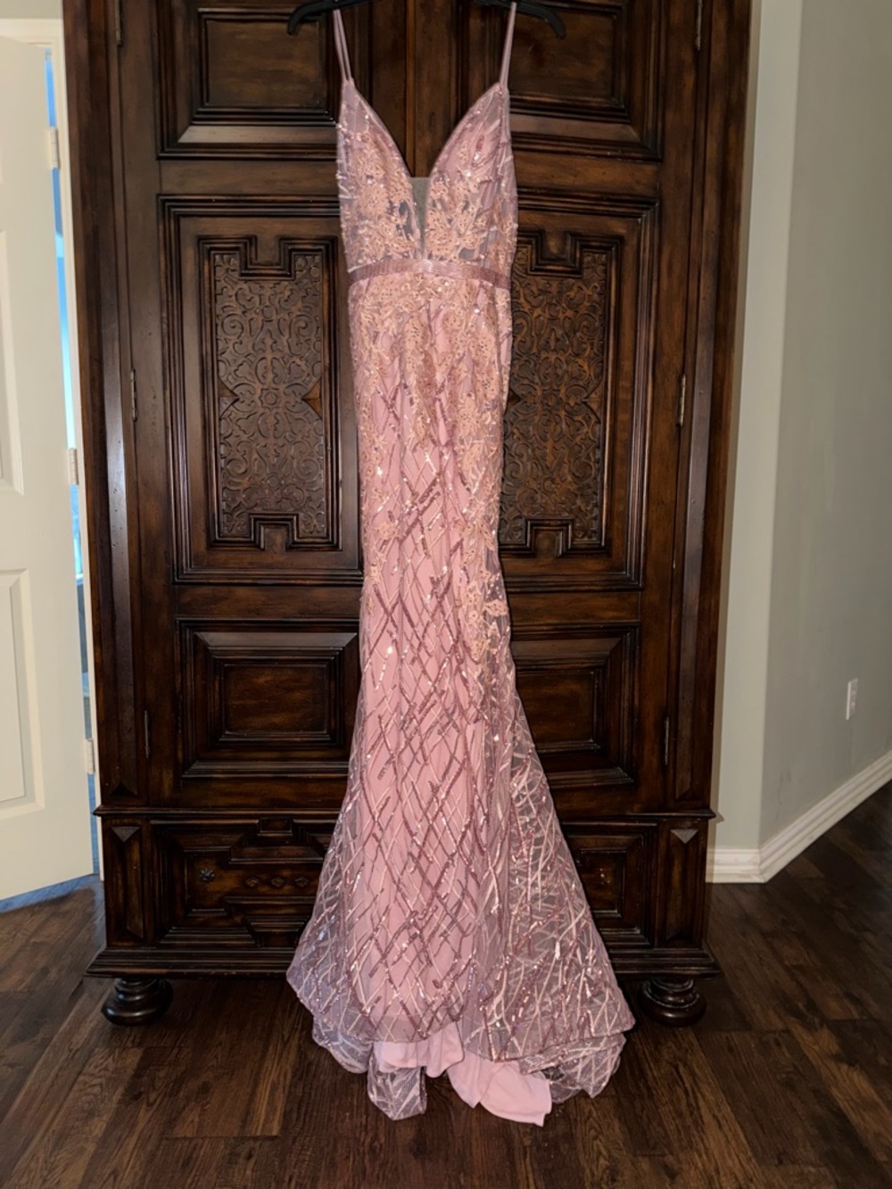 🩷NWT Jovani 02245 Blush Beaded Gown Size 6 | GORGEOUS Prom/Pageant🩷